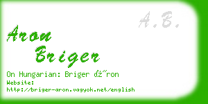 aron briger business card